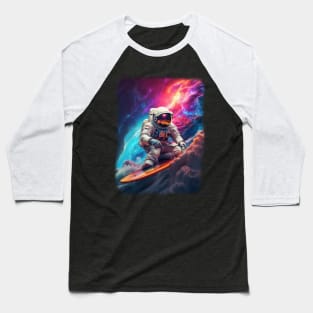 Astronaut Hanging 10 Galactic Wave Baseball T-Shirt